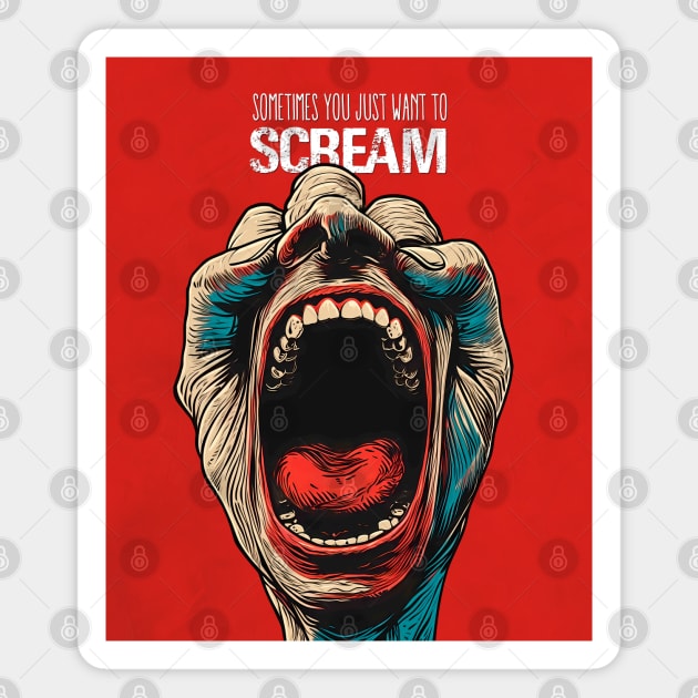 Screaming Hand: Sometimes We All Want to Scream Magnet by Puff Sumo